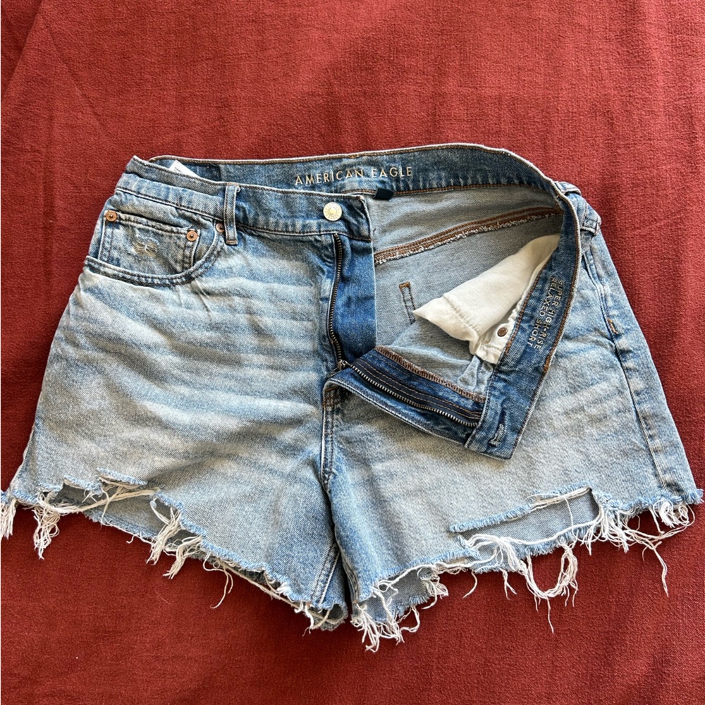 American Eagle Outfitters Light Blue Denim with Brown Patch